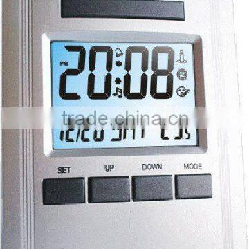 musical tranparent LCD alarm clock with calendar