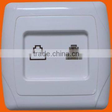 European style flush mounting telephone socket RJ11 (F3007)