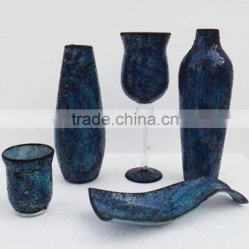 Glass mosaic candle holder