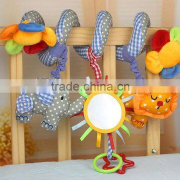 Alibaba hot Baby Bed Hanging Toy/Baby Bed Crib Pram Cartoon Animal Detachable Hanging Bell Plush Toy