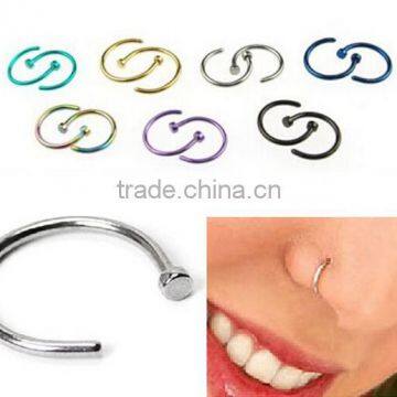 NR9102 Hot Sale Medical Titanium Nose Hoop Nose Rings Body Piercing Jewelry 7 Colors Body Jewelry