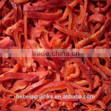 Frozen style red bell pepper strips