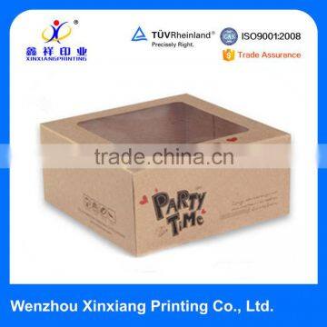 Big Kraft Cake Paper Box with PVC Window