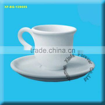 unpainted ceramic bisque cup & saucer