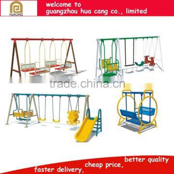 Colorful steel swing and slide, outdoor chioldren swing for amusement park