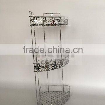 Standing Bathroom or Shower Corner Storage Shelves for Towels, Soap, Shampoo, Lotion