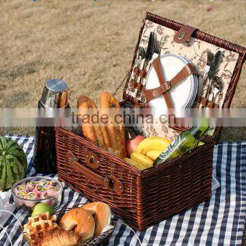 2016 new desig Rattan wicker basket picnic outdoor picnic basket