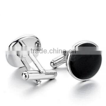 Guangzhou Men's Rhodium Plated Enamel Sterling Silver Cufflink Manufacturer