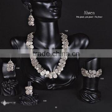 Ring Earring Bracelet Necklace Authentic Turkish Ottoman Culture Jewelry Set Made in Istanbul photo-6