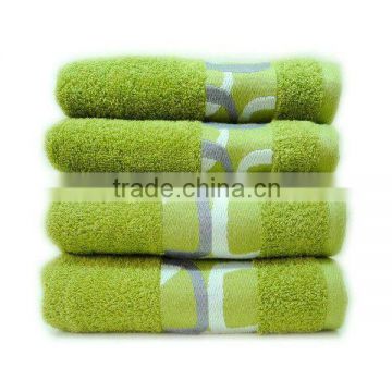 new style cotton jacquard green towel