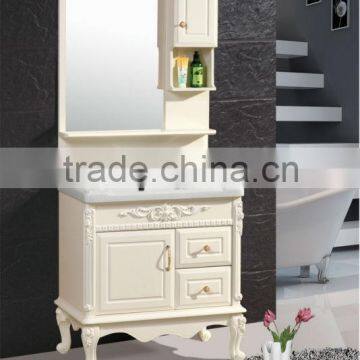 High Quality Bathroom PVC Bathroom Cabinet, Ceramic Basin