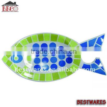 Good quality kitchen melamine fish shaped plate tray