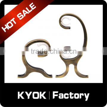 KYOK curtain rod wall bracket,stylish stainless steel curtain pole brackets,iron double curtain bracket