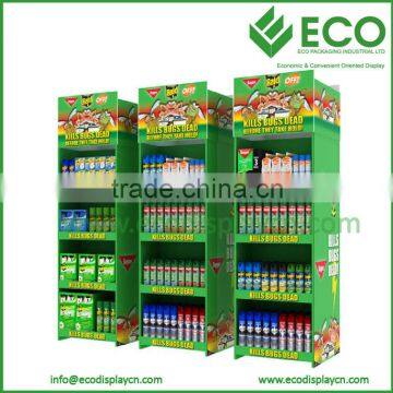Four Shelves Cardboard Shipper Display , Corrugated Rack for Helminthic
