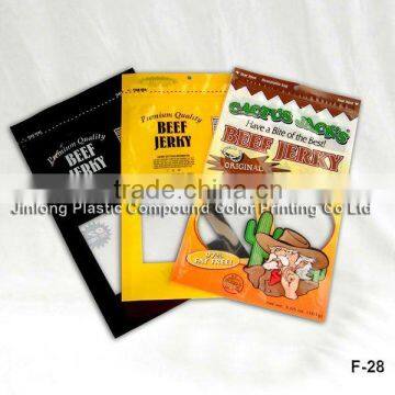 3 side sealed plastic beef jerky bag with zipper