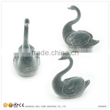 Resin Flocking Decorative Swan Figurine