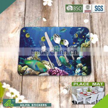 eco-friendly kitchen advertising colorful promotional printed pp wedge placemats