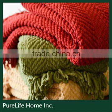 SZPLH Hot sale woven chenille throw