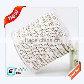 3mm White genuine designed flat woven leather string in season