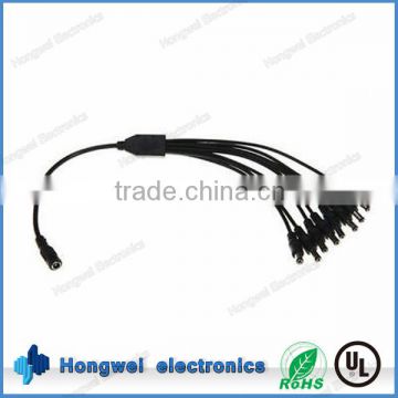 UL2464 black moulded power extension cables DC 5.5 connector male to female DC cable assembly