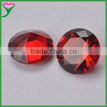 wholesale price dark red ruby color brilliant cut Round glass gemstone for Jewelry