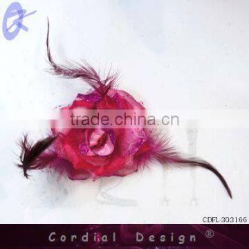 2013 Beauty Hair Feather Flower for Head wear,Wedding Flower Artificial flower