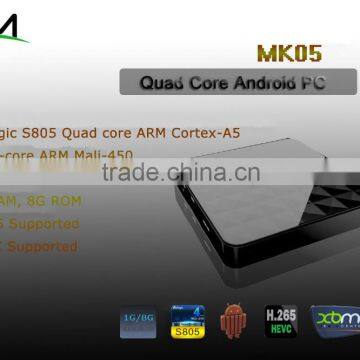 RKM Android TV Box Amlogic S805 Quad Core Smart TV 1G/8G OTG RJ45 USB H.265/HEVC 1080P XBMC Media Player bluetooth-MK05