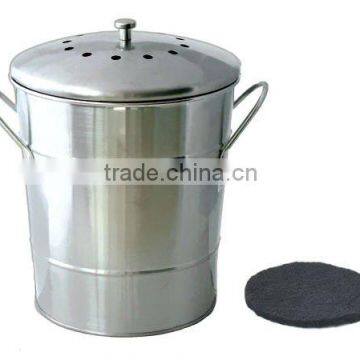Brushed Stainless Steel Compost Pail photo-1