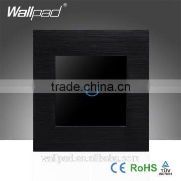 Hot Selling Wallpad 110-250V Black Aluminium Metal Frame Tempered Glass1 Gang Touch Screen Wall Switch Board                        
                                                Quality Choice