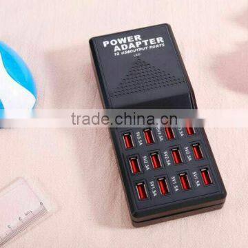 10 port usb car charger 5V 12A for mobile phone