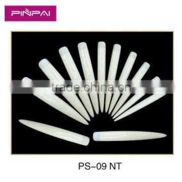 12 size white and nature stiletto half covered long tips of Acrylic nail tips