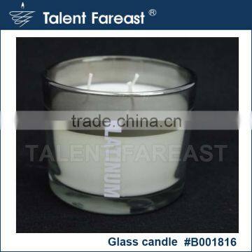 Private logo printed candle in gift box, scented 10*8cm white glass candle 265g