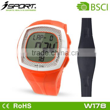 wrist watch sports and health care heart rate watch with chest belt