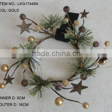 Christmas Decorations Artificial 9CM FOAM BERRY WITH SUGAR CANDLE RING Table decorations