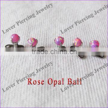 With Three Claws Opal Top Design Gr23 Titanium Dermal Anchor Piercing Jewelry [DA-183]