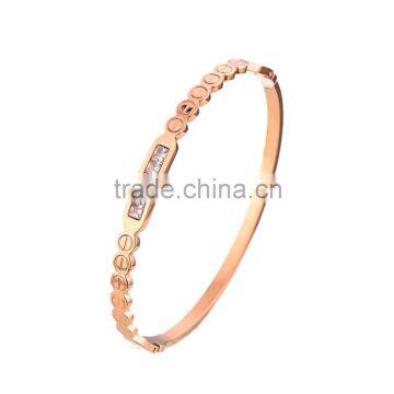 Summer Style Rose Gold Luxury Crystal Bangle Bracelets Girls Womens