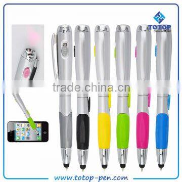 Promotional multi-function led touch uv light pen