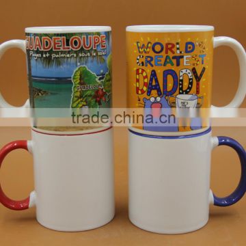 Blank sublimation mug or color handle sublimation mug