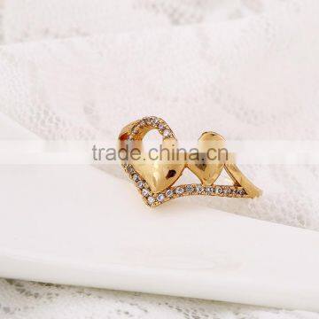 China Jewelry Manufacturer 18k Gold Color Heart-shaped Jewelry Ring photo-3