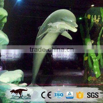 Animatronic animal stature dophin sculpture display in playground