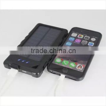 8000mAh Solar Charger External Backup Power Pack Waterproof Dustproof Solar Power Bank for Smartphones Ipad Tablet Pc