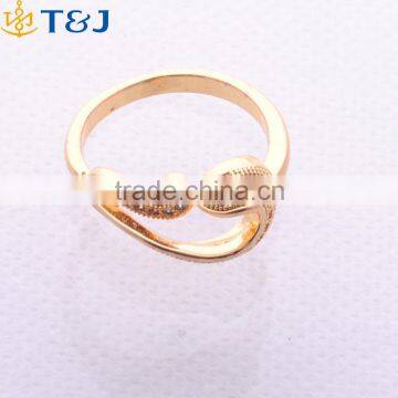>>>2016 YIWU T&J Women Fashion Korean Style Rings Gold Plated Eyes Rhinestone Crystal Double Fox Tail Rings for Lady/