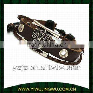 Adjustable Warrior Multi Strand Leather Bracelet