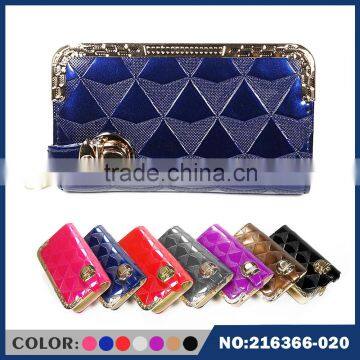 2015 new fashion lady double zipper mortise lock pu Hand purse wholesale or retail