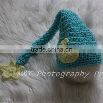 Baby Moon and Star Hat Newborn Stocking Cap Elf Hat Photography Prop