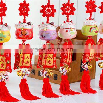 Wholesale ceramic small commodity Fortune cat in the car