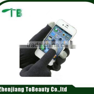 black plain screen touch gloves