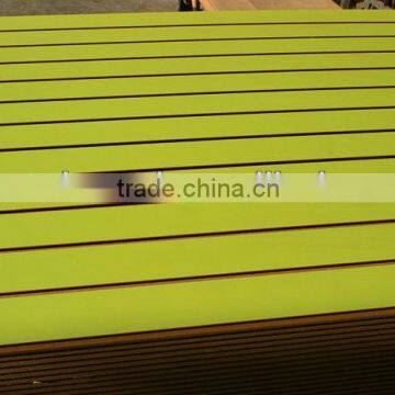 dazzling green laminated groove MDF slatwall board