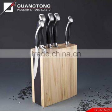 6 pcs forged pom handle kitchen knife set with wooden magnet block