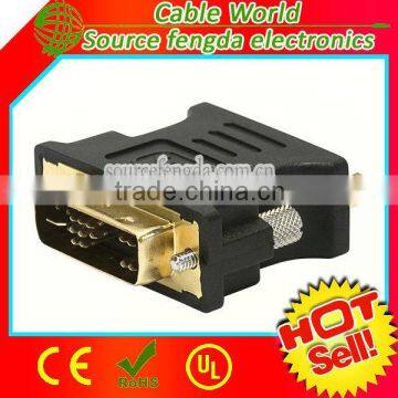 DVI to VGA HD15 adapter male to female connector